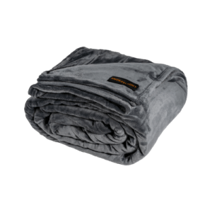 XXL fleece deken in antraciet, afmeting 300x300 cm, perfect voor gezellige avonden op de bank, omringd door kussens en kaarsen
